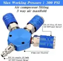 1/4" Air Hose 3-Way Manifold