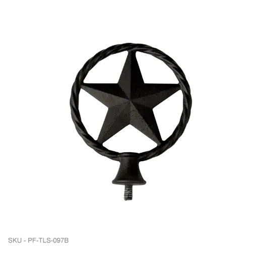 [PF-TLS-097B] Fence Armor Post Caps Accent Finials - Texas Star Lasso